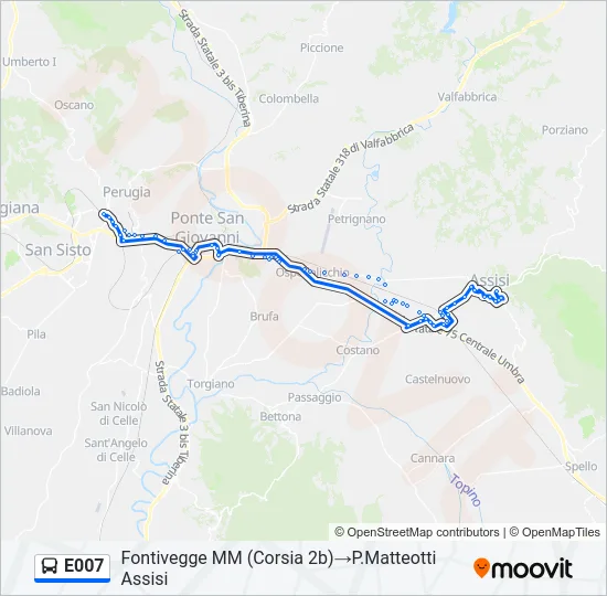 E007 Bus Line Map