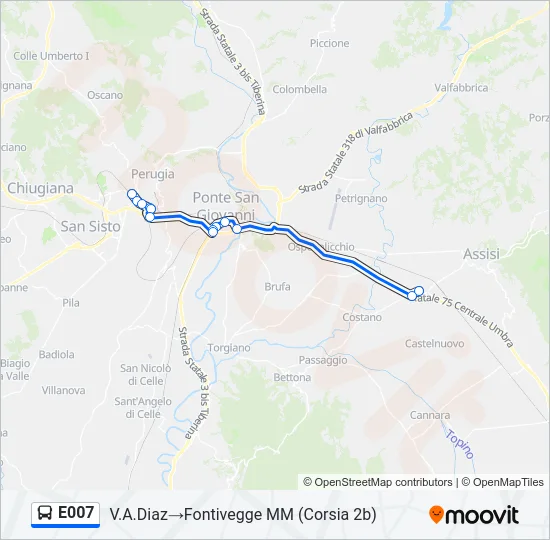 E007 Bus Line Map