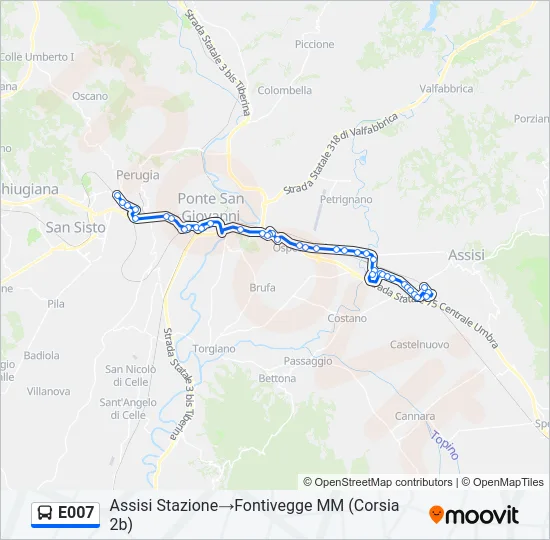 E007 Bus Line Map