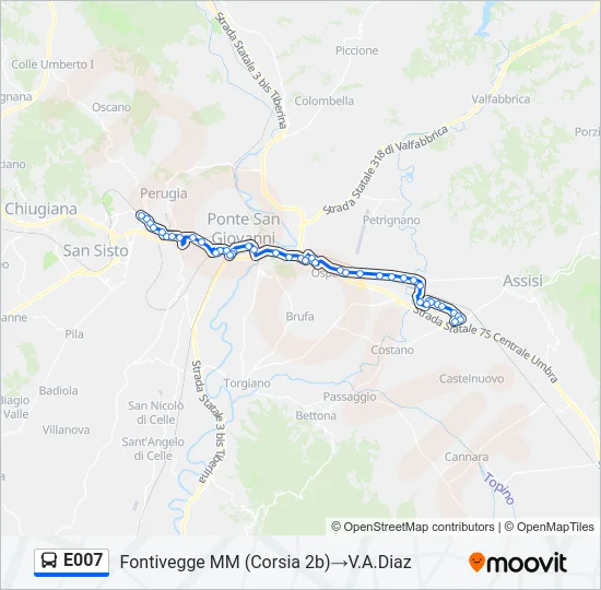 E007 Bus Line Map