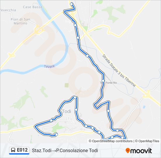 Percorso linea bus E012