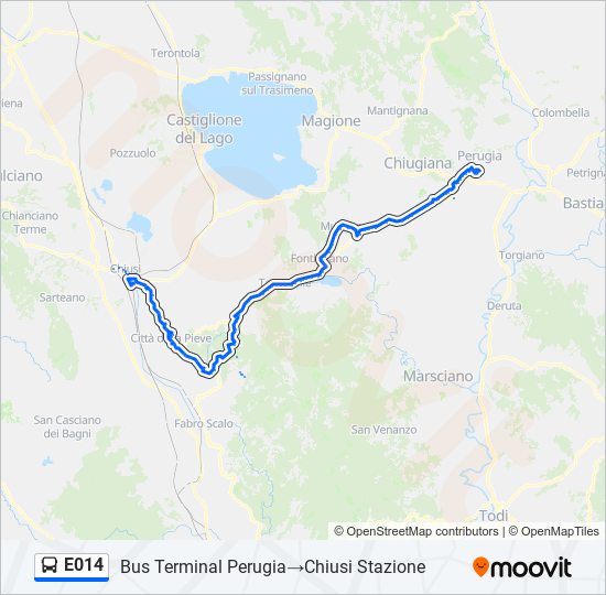 E014 bus Line Map