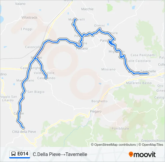 E014 Bus Line Map