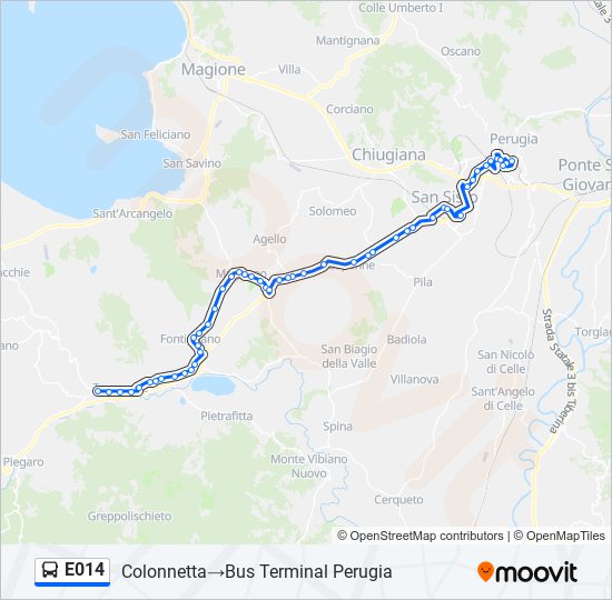 E014 bus Line Map