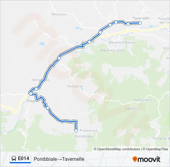 E014 Bus Line Map
