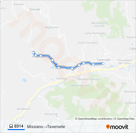 E014 Bus Line Map