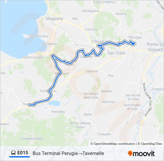 E015 bus Line Map