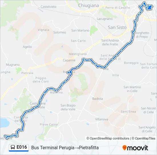 E016 Bus Line Map