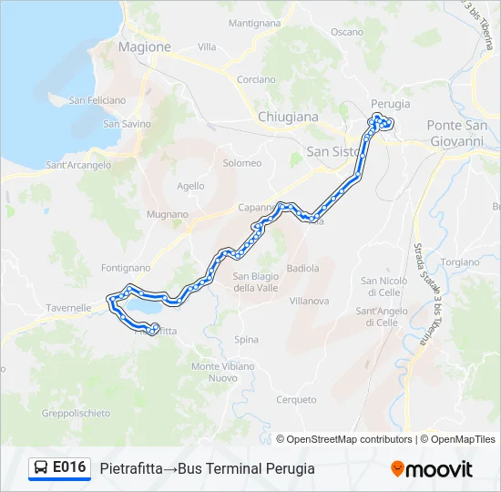 E016 Bus Line Map