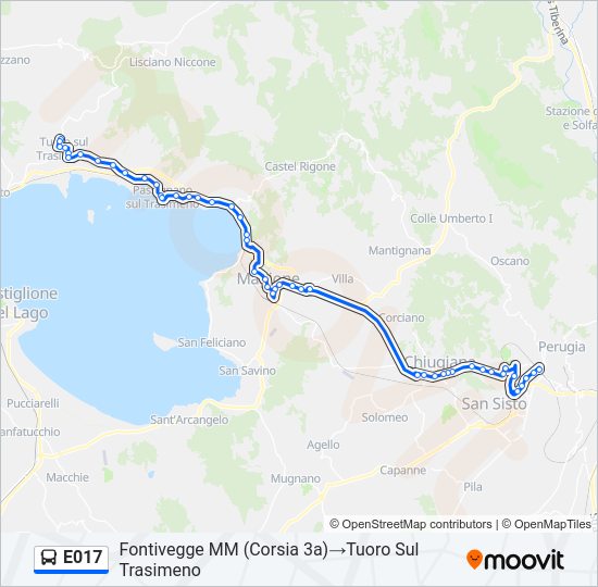 E017 bus Line Map