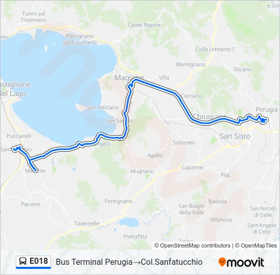 E018 Bus Line Map