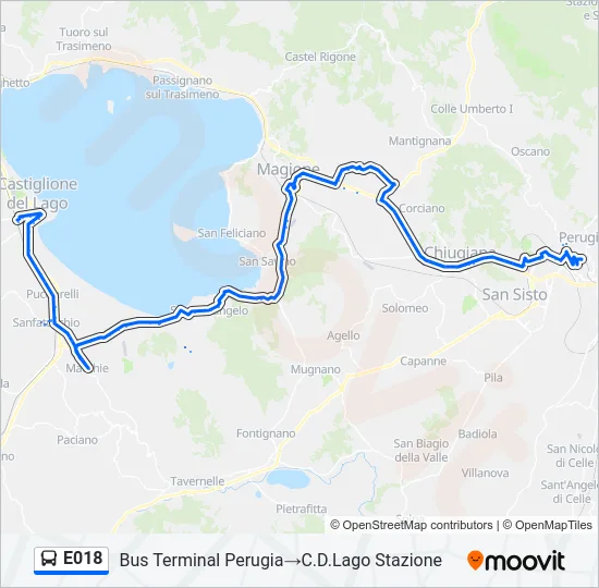 E018 Bus Line Map