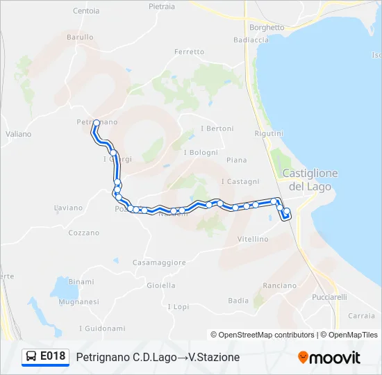E018 Bus Line Map