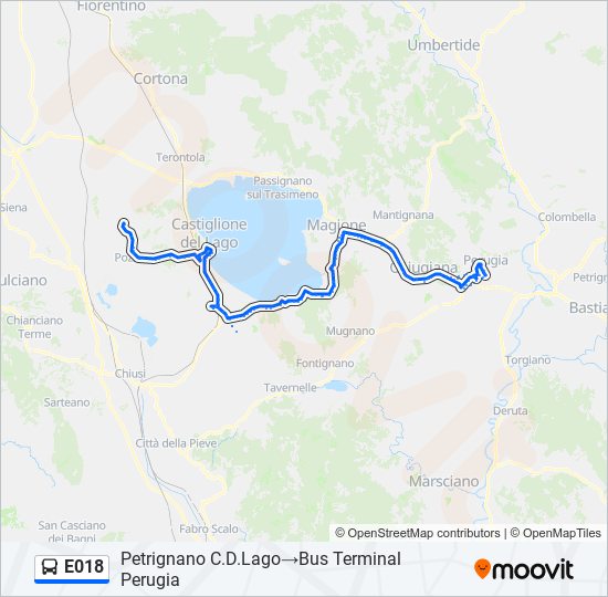 E018 bus Line Map