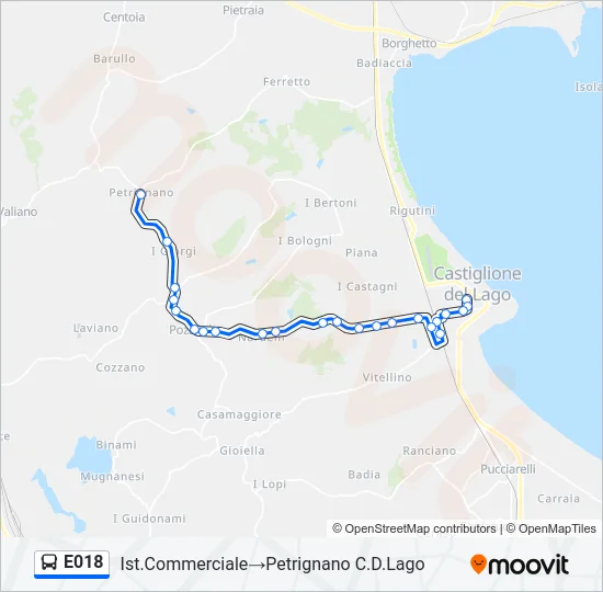 E018 Bus Line Map