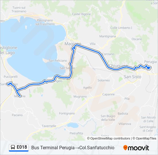 Linea orari fermate e mappe Bus Terminal Perugia Col