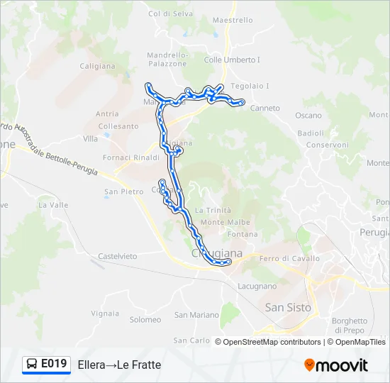 E019 Bus Line Map
