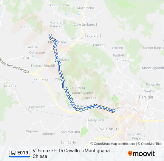 E019 Bus Line Map