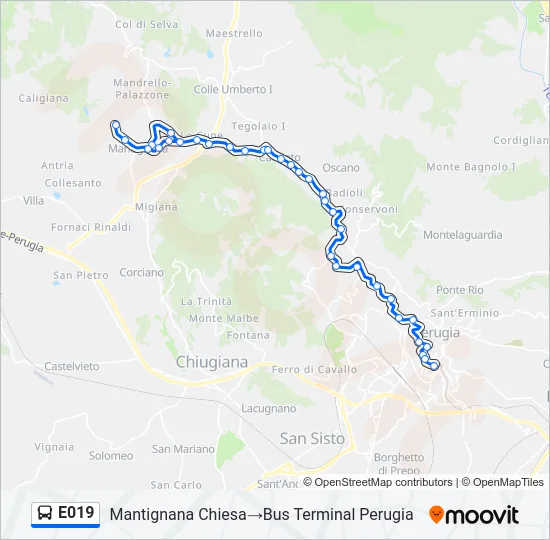 E019 Bus Line Map