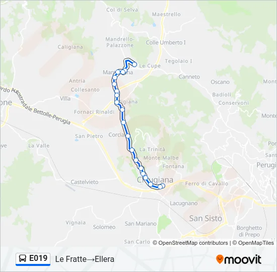 E019 Bus Line Map