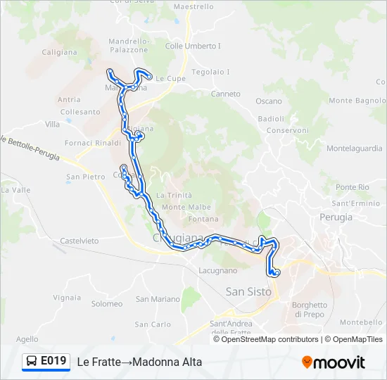 E019 Bus Line Map