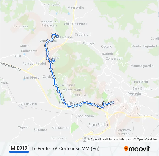 E019 Bus Line Map