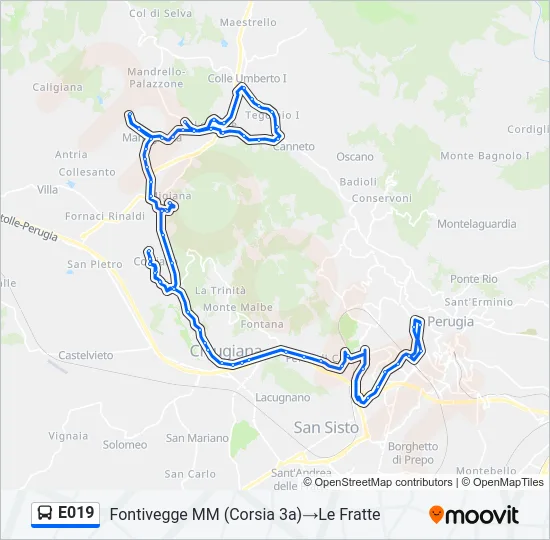 E019 Bus Line Map