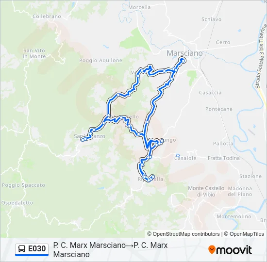 E030 Bus Line Map