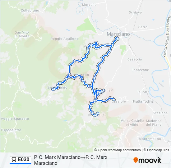E030 Bus Line Map