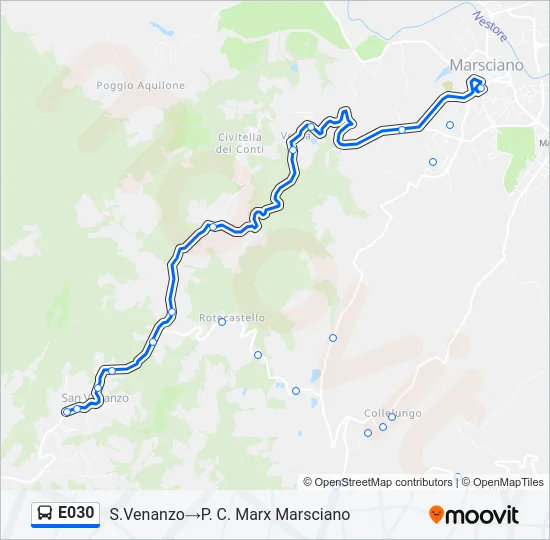 E030 Bus Line Map