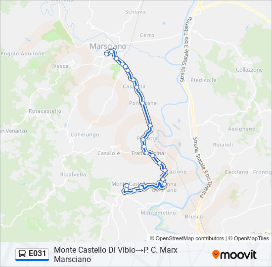 E031 bus Line Map