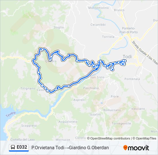 Percorso linea bus E032