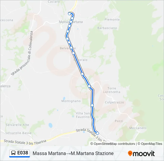 E038 Bus Line Map