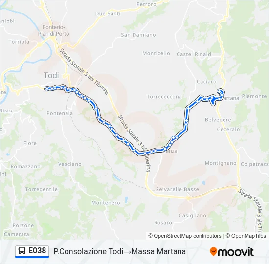 E038 Bus Line Map