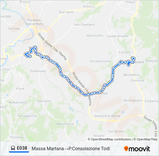 E038 Bus Line Map