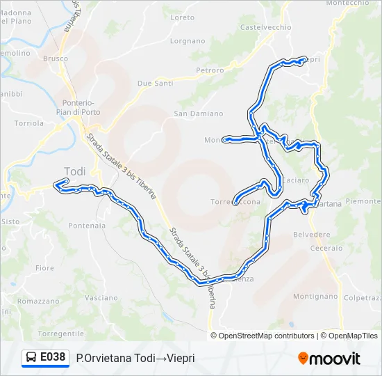 E038 Bus Line Map