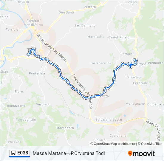 E038 Bus Line Map