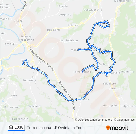 E038 Bus Line Map
