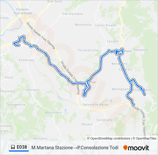 E038 Bus Line Map