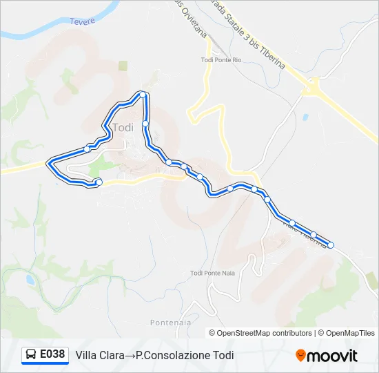 E038 Bus Line Map