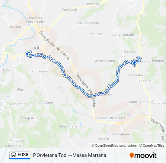 E038 Bus Line Map