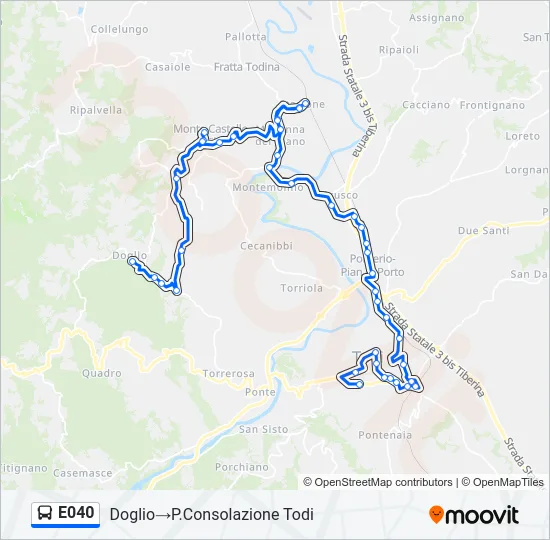 E040 Bus Line Map