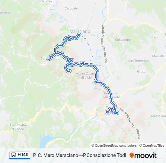 E040 Bus Line Map