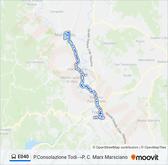 E040 Bus Line Map
