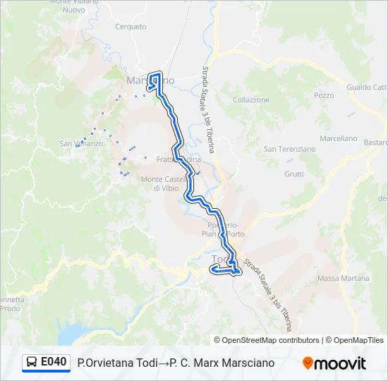 E040 Bus Line Map