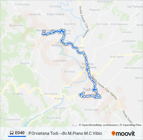 E040 Bus Line Map