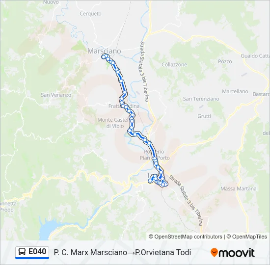 E040 Bus Line Map