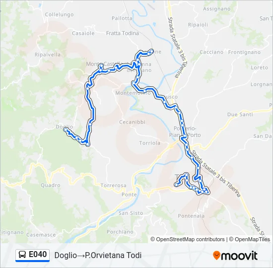 E040 Bus Line Map