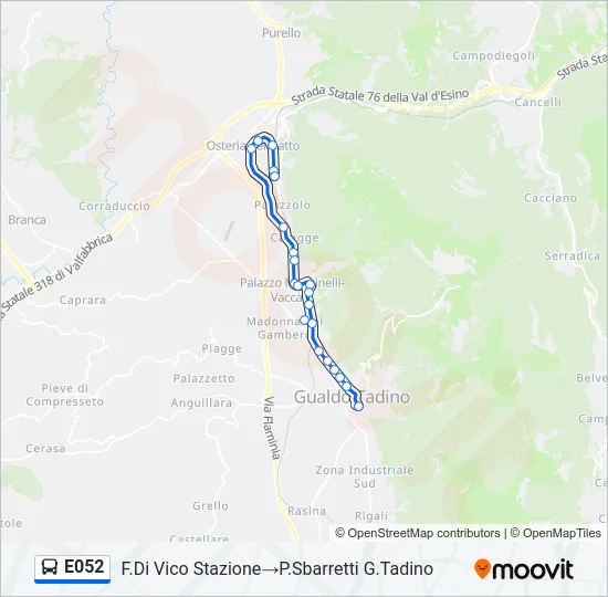 E052 Bus Line Map