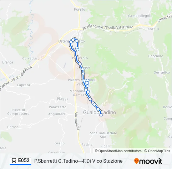 E052 Bus Line Map